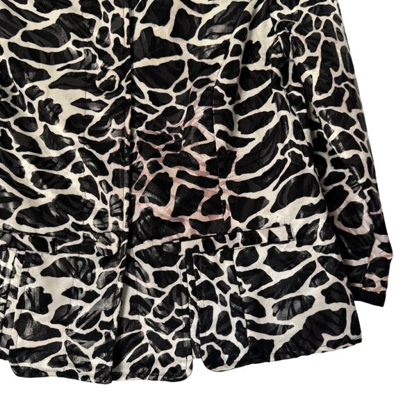 Chico's Black White Animal Print Women's Blazer Jacket, Size 0 (US S) - Picture 4 of 8